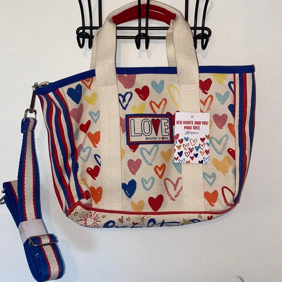 Brighton Handbags - Brighton Red, White, and You mini tote with crossbody strap